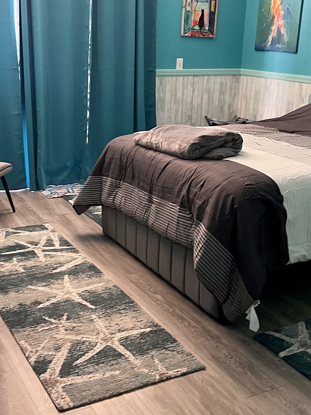 Blue guest bedroom